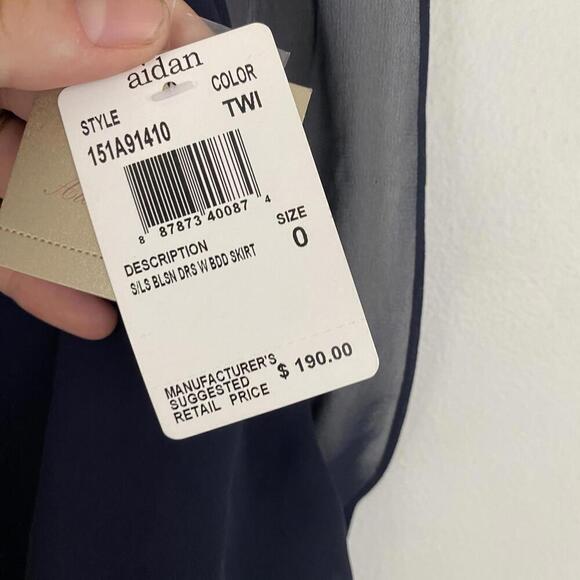 Aidan Aidan MATTOX navy blouson mini dress - Picture 3 of 7